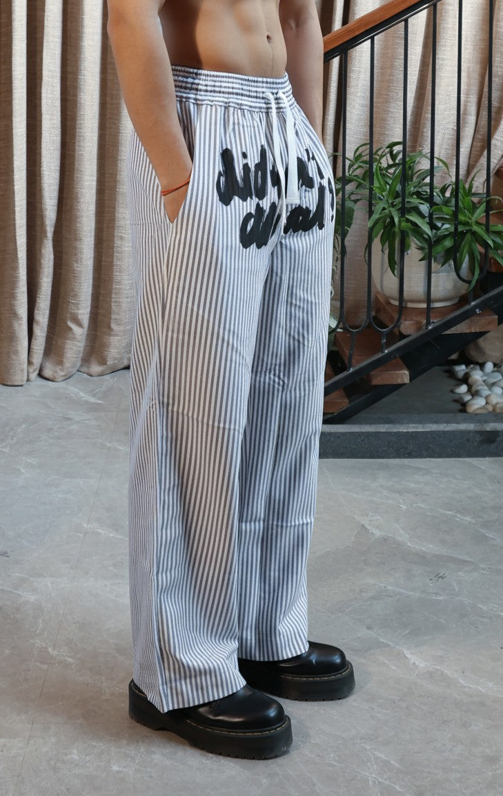Didn't Dial Striped Pants | Pastel Grey