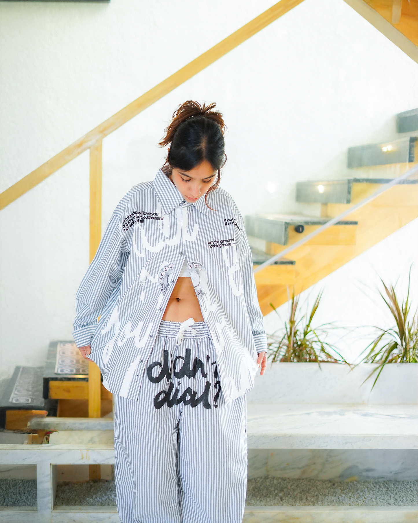 CMBYN Striped Shirt | Pastel Grey