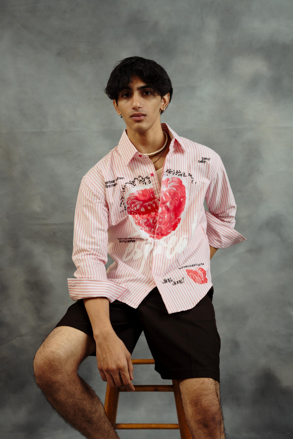 First Bite Striped Shirt | Pastel Raspberry