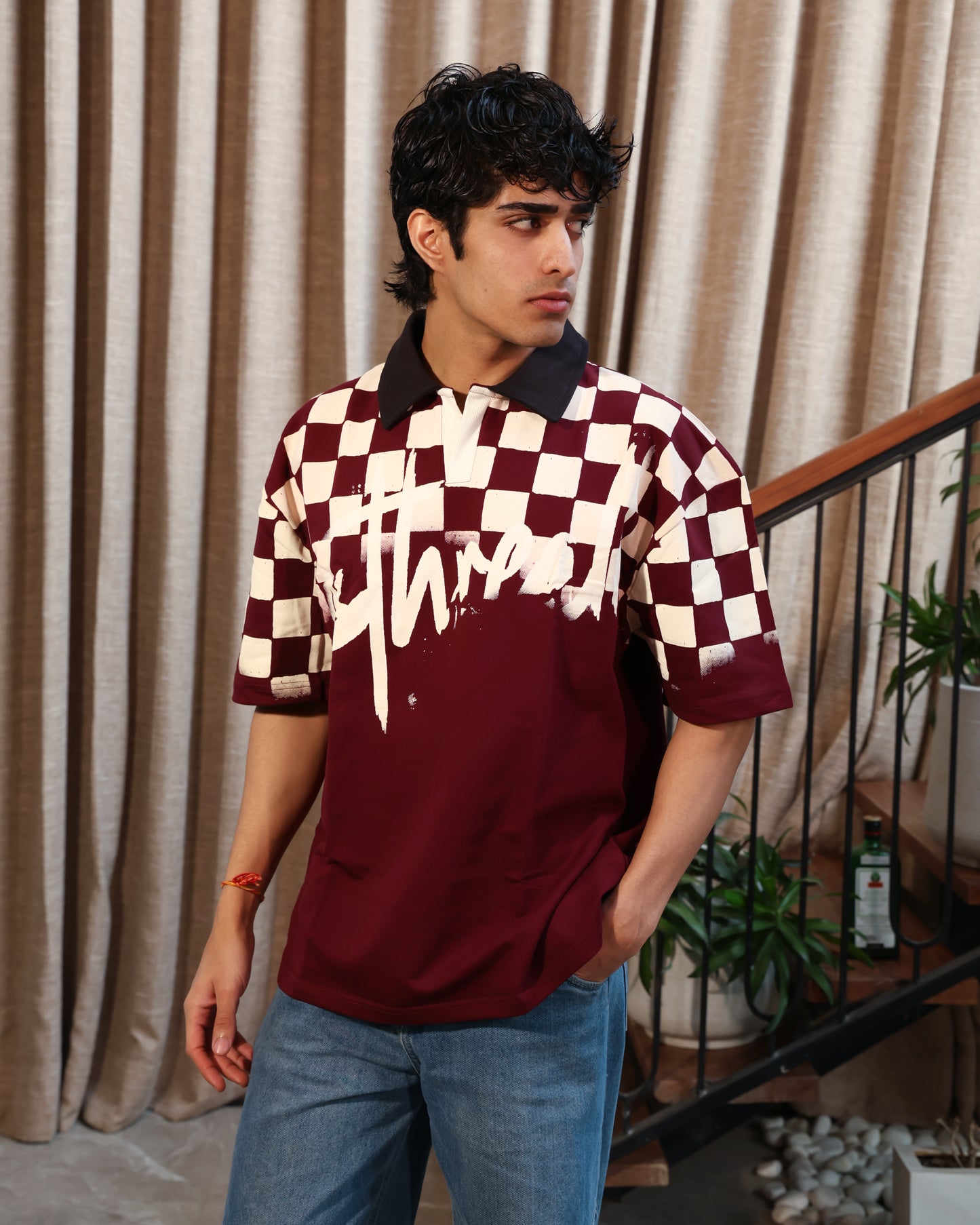 Retro Polo T-shirt | Burgundy