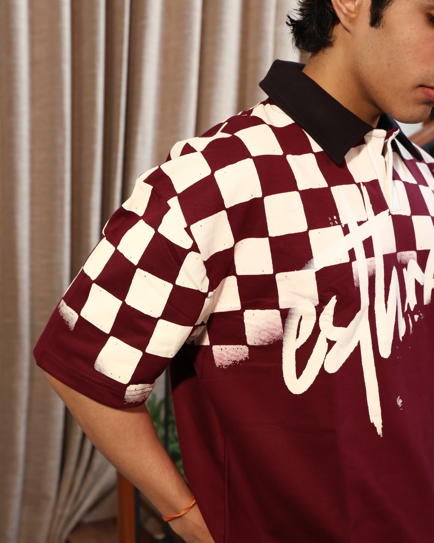 Retro Polo T-shirt | Burgundy