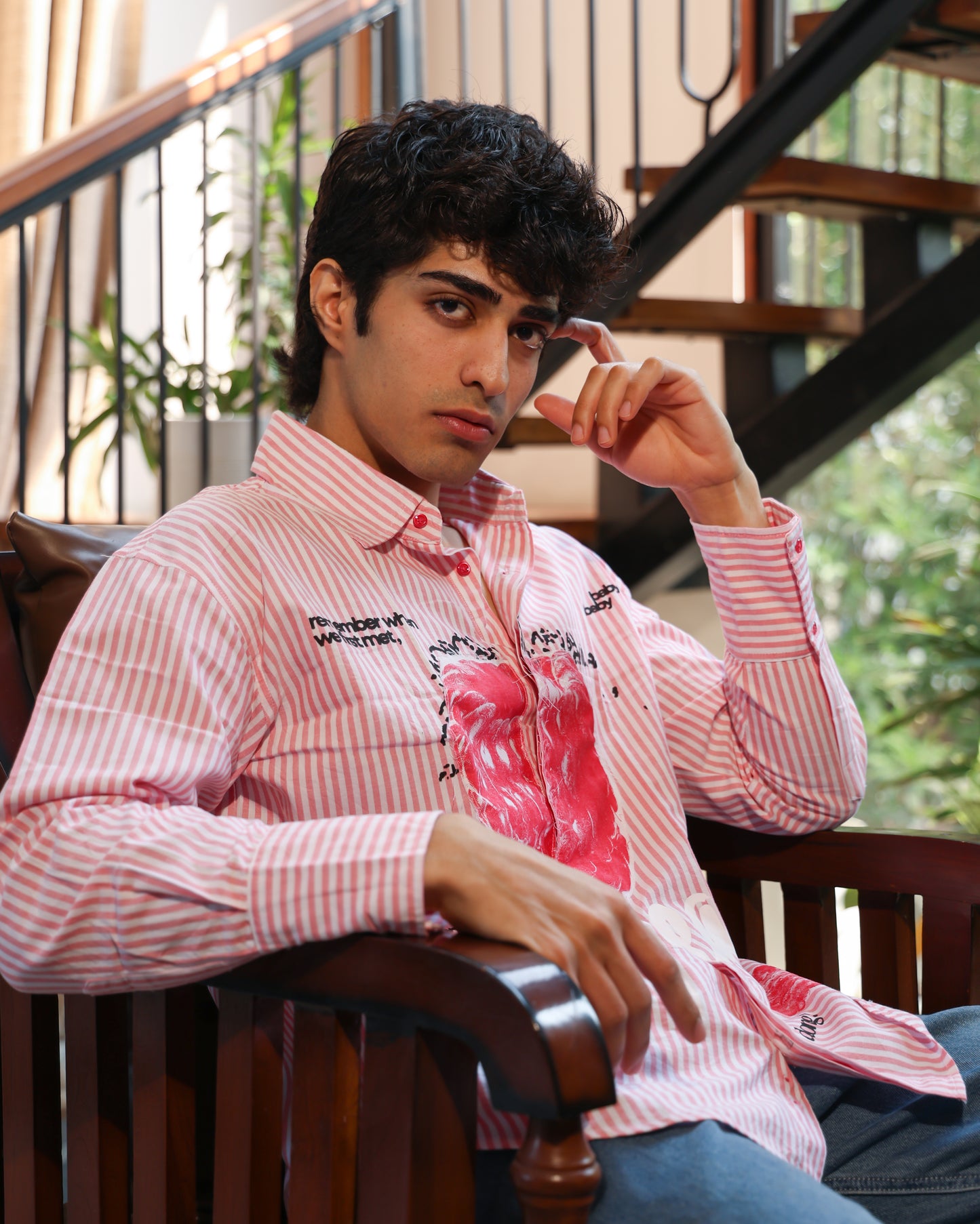 First Bite Striped Shirt | Pastel Raspberry