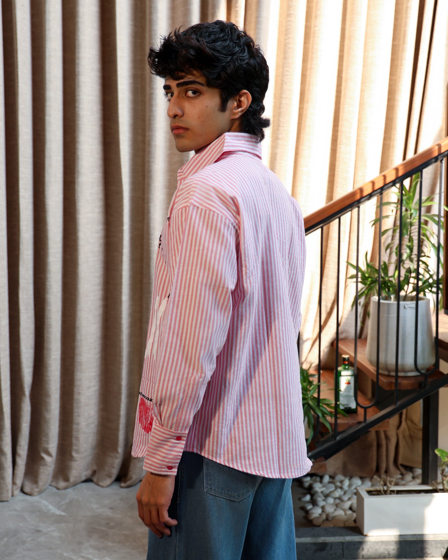 First Bite Striped Shirt | Pastel Raspberry