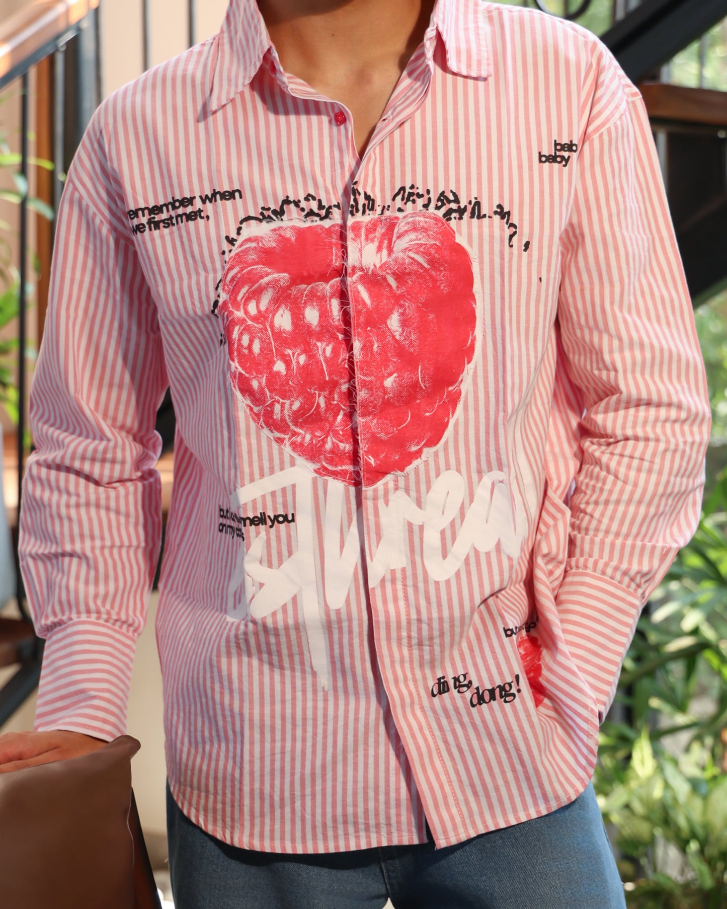 First Bite Striped Shirt | Pastel Raspberry