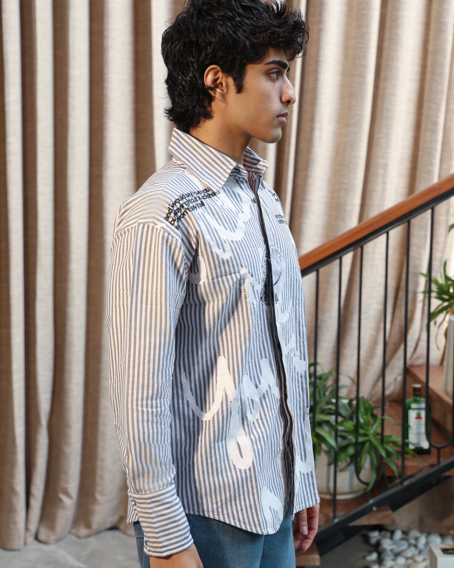 CMBYN Striped Shirt | Pastel Grey