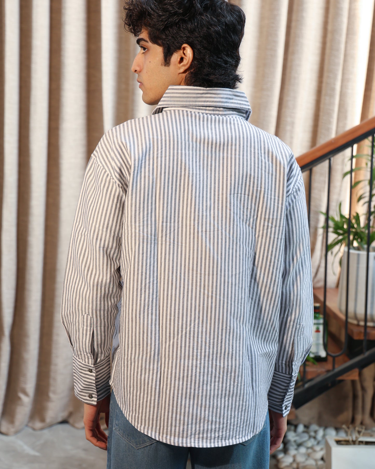 CMBYN Striped Shirt | Pastel Grey