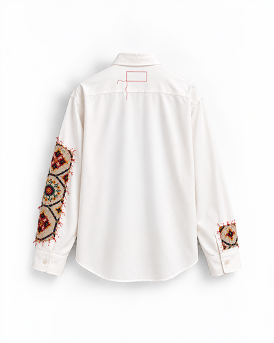 Maayka | Ivory Patchwork Full Sleeve Shirt
