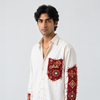 Maayka | Laal Patchwork Full Sleeve Shirt