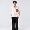 Maayka | Ivory Patchwork Full Sleeve Shirt