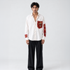 Maayka | Laal Patchwork Full Sleeve Shirt