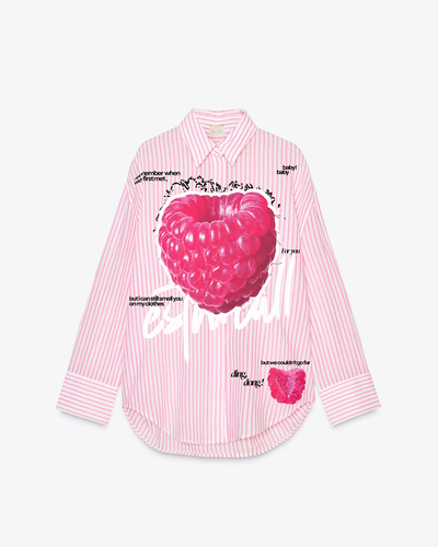 First Bite Striped Shirt | Pastel Raspberry
