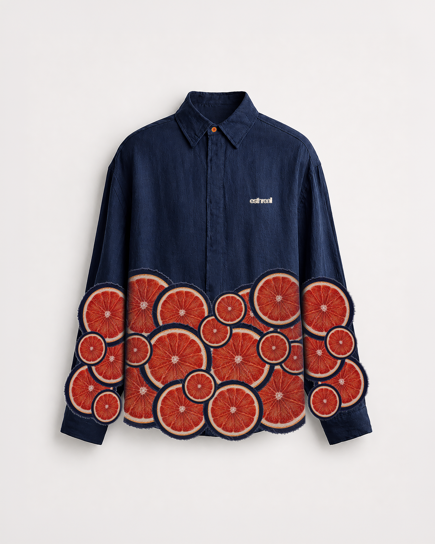 Grapefruit Gasm - Navy | Linen Relaxed Shirt | PREORDER